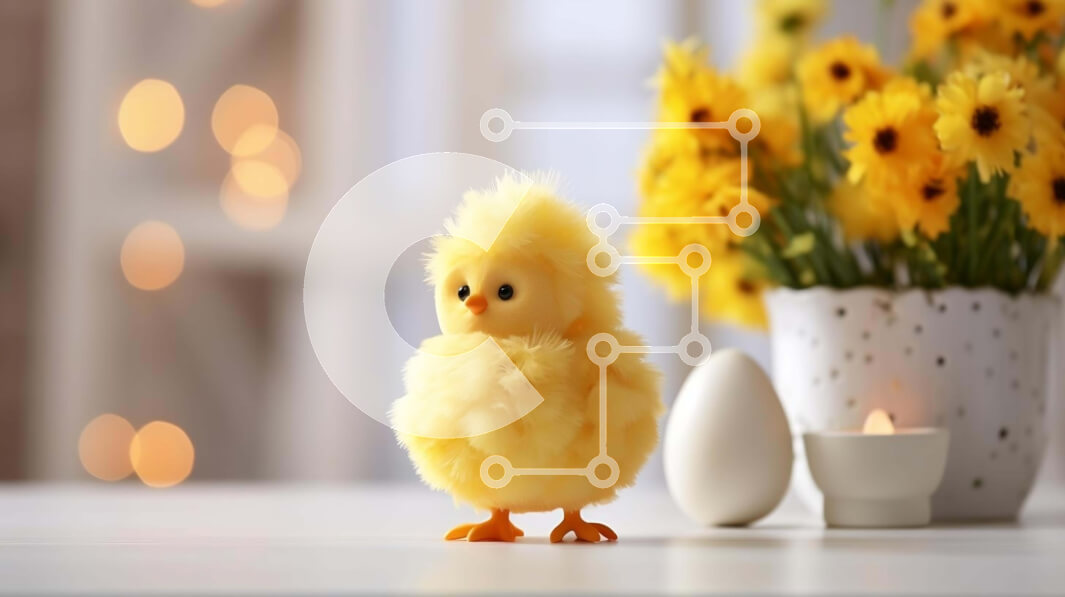 Intra Συλλεκτικό Ξύλινο Παζλ Plywood  4mm - Κίτρινο παιχνίδι κοτόπουλο με λουλούδια και κεριά Σε Ξύλινο Κουτί - Διαστάσεις: 10x10 cm – 25 κομμάτια