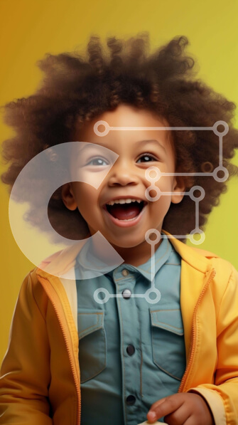 Intra Συλλεκτικό Ξύλινο Παζλ Plywood  4mm - Νεαρό αγόρι που χαμογελά σε κίτρινο φόντο Σε Ξύλινο Κουτί - Διαστάσεις Puzzle: 10x10 cm – 25 κομμάτια