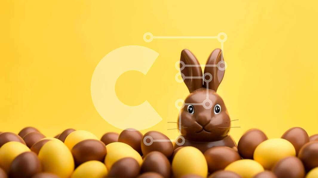 Intra Συλλεκτικό Ξύλινο Παζλ Plywood  4mm - Σοκολατένιο λαγουδάκι και πασχαλινά αυγά για τις γιορτές του Πάσχα Σε Ξύλινο Κουτί - Διαστάσεις: 10x10 cm – 25 κομμάτια