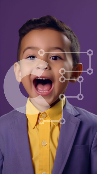 Intra Συλλεκτικό Ξύλινο Παζλ Plywood  4mm - Νεαρό αγόρι που χαμογελά με πορτοκαλί κοστούμι Σε Ξύλινο Κουτί - Διαστάσεις Puzzle: 10x10 cm – 25 κομμάτια