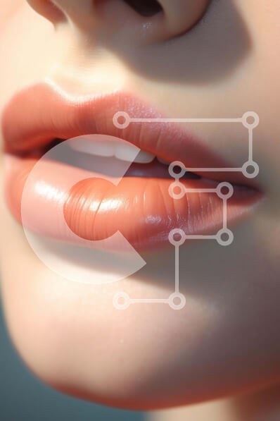 Intra Συλλεκτικό Ξύλινο Παζλ Plywood  4mm - Κοντινό πλάνο με τα ροζ χείλη της γυναίκας Σε Ξύλινο Κουτί - Διαστάσεις Puzzle: 10x10 cm – 25 κομμάτια