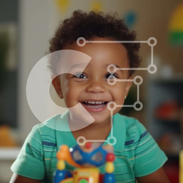 Intra Συλλεκτικό Ξύλινο Παζλ Plywood  4mm - Νεαρό αγόρι που παίζει με τα παιχνίδια Σε Ξύλινο Κουτί - Διαστάσεις Puzzle: 10x10 cm – 25 κομμάτια