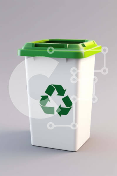 Intra Συλλεκτικό Ξύλινο Παζλ Plywood  4mm - Λευκός κάδος ανακύκλωσης με σύμβολο ανακύκλωσης Σε Ξύλινο Κουτί - Διαστάσεις: 10x10 cm – 25 κομμάτια