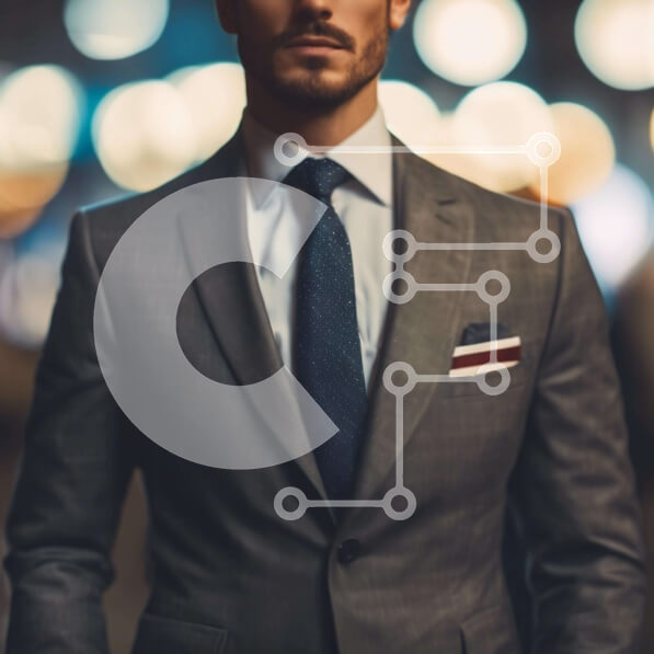 Intra Συλλεκτικό Ξύλινο Παζλ Plywood  4mm - Κομψός άνδρας με κοστούμι και γραβάτα με φώτα Σε Ξύλινο Κουτί - Διαστάσεις Puzzle: 10x10 cm – 25 κομμάτια