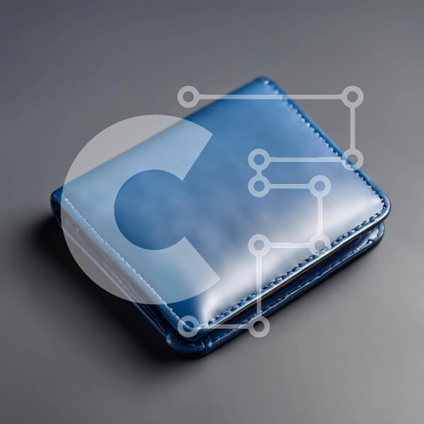 Intra Συλλεκτικό Ξύλινο Παζλ Plywood  4mm - Μπλε δερμάτινο πορτοφόλι σε γκρι επιφάνεια Σε Ξύλινο Κουτί - Διαστάσεις: 10x10 cm – 25 κομμάτια