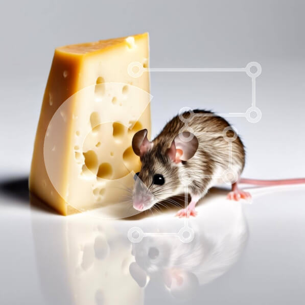 Intra Συλλεκτικό Ξύλινο Παζλ Plywood  4mm - Περίεργο ποντίκι και τυρί Σε Ξύλινο Κουτί - Διαστάσεις: 10x10 cm – 25 κομμάτια