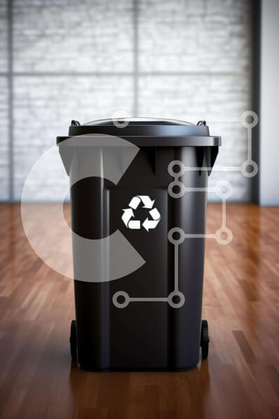 Intra Συλλεκτικό Ξύλινο Παζλ Plywood  4mm - Μαύρος κάδος απορριμμάτων στο κενό δωμάτιο Σε Ξύλινο Κουτί - Διαστάσεις: 10x10 cm – 25 κομμάτια