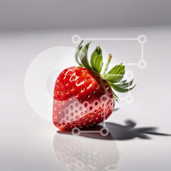 Σετ των 2 Intra Συλλεκτικό Ξύλινο Παζλ Plywood  4mm - Φρέσκια φράουλα σε λευκή επιφάνεια Σε Ξύλινο Κουτί - Διαστάσεις: 10x10 cm – 25 κομμάτια