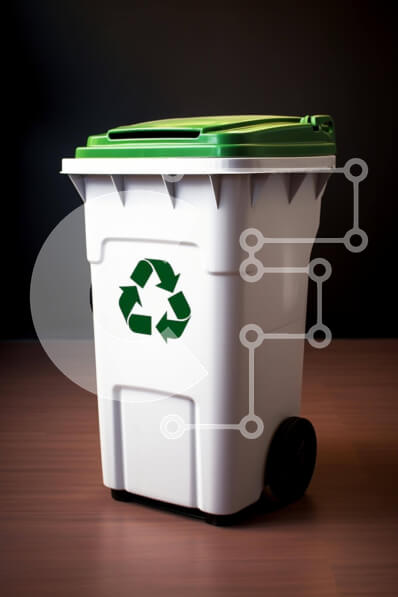 Intra Συλλεκτικό Ξύλινο Παζλ Plywood  4mm - Λευκός κάδος ανακύκλωσης σε ξύλινο τραπέζι Σε Ξύλινο Κουτί - Διαστάσεις: 10x10 cm – 25 κομμάτια