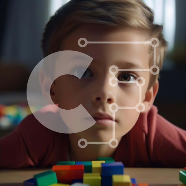 Intra Συλλεκτικό Ξύλινο Παζλ Plywood  4mm - Νεαρό αγόρι που παίζει με δομικά στοιχεία Σε Ξύλινο Κουτί - Διαστάσεις Puzzle: 10x10 cm – 25 κομμάτια