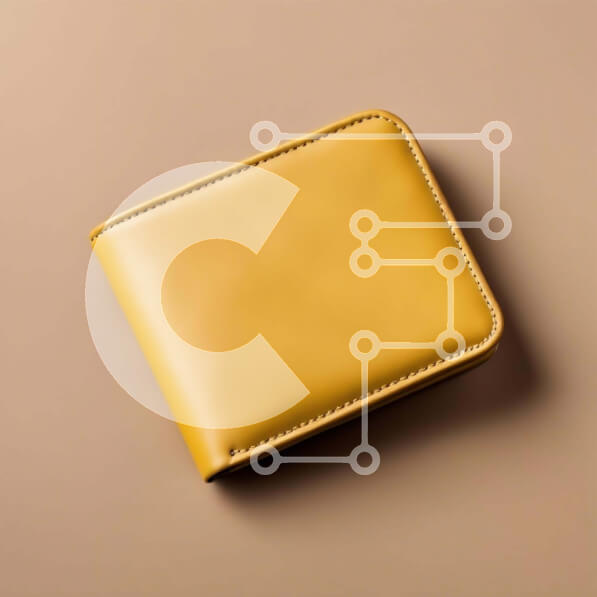 Intra Συλλεκτικό Ξύλινο Παζλ Plywood  4mm - Κίτρινο δερμάτινο πορτοφόλι σε μπεζ επιφάνεια Σε Ξύλινο Κουτί - Διαστάσεις: 10x10 cm – 25 κομμάτια