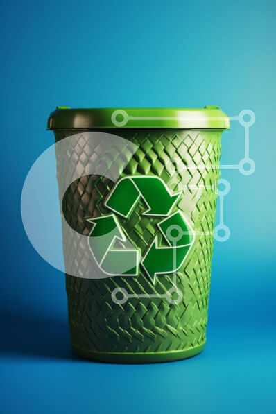 Intra Συλλεκτικό Ξύλινο Παζλ Plywood  4mm - Πράσινος κάδος απορριμμάτων με σύμβολο ανακύκλωσης Σε Ξύλινο Κουτί - Διαστάσεις: 10x10 cm – 25 κομμάτια