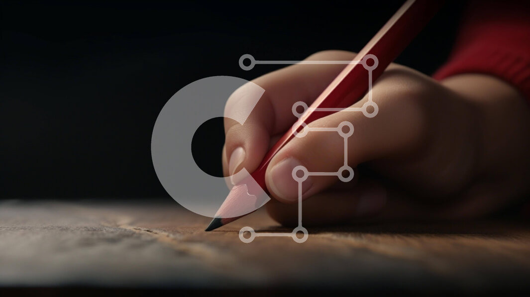 Intra Συλλεκτικό Ξύλινο Παζλ Plywood  4mm - Γραφή στο χέρι με πορτοκαλί μολύβι Σε Ξύλινο Κουτί - Διαστάσεις: 10x10 cm – 25 κομμάτια