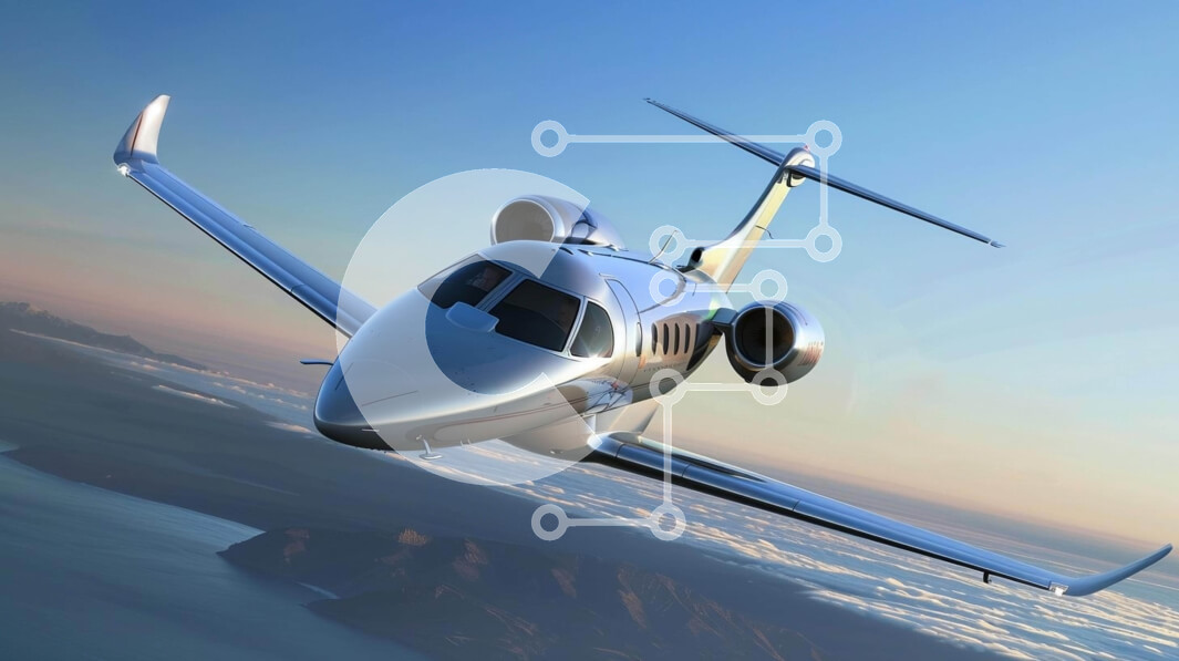 Intra Συλλεκτικό Ξύλινο Παζλ Plywood  4mm - Silver Private Jet που πετά πάνω από το νερό και τα βουνά Σε Ξύλινο Κουτί - Διαστάσεις Puzzle: 10x10 cm – 25 κομμάτια