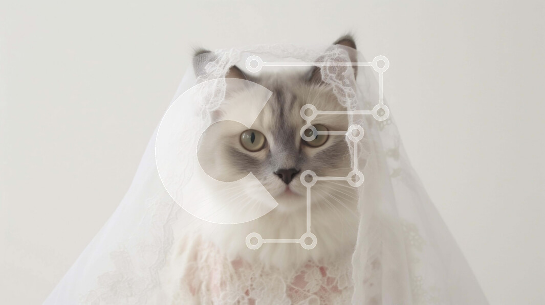 Intra Συλλεκτικό Ξύλινο Παζλ Plywood  4mm - Γάτα με λευκό πέπλο γάμου Σε Ξύλινο Κουτί - Διαστάσεις Puzzle: 10x10 cm – 25 κομμάτια