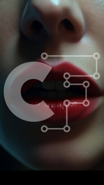 Intra Συλλεκτικό Ξύλινο Παζλ Plywood  4mm - Κοντινό πλάνο του γυναικείου προσώπου με κόκκινα χείλη και μαύρους κύκλους Σε Ξύλινο Κουτί - Διαστάσεις Puzzle: 10x10 cm – 25 κομμάτια