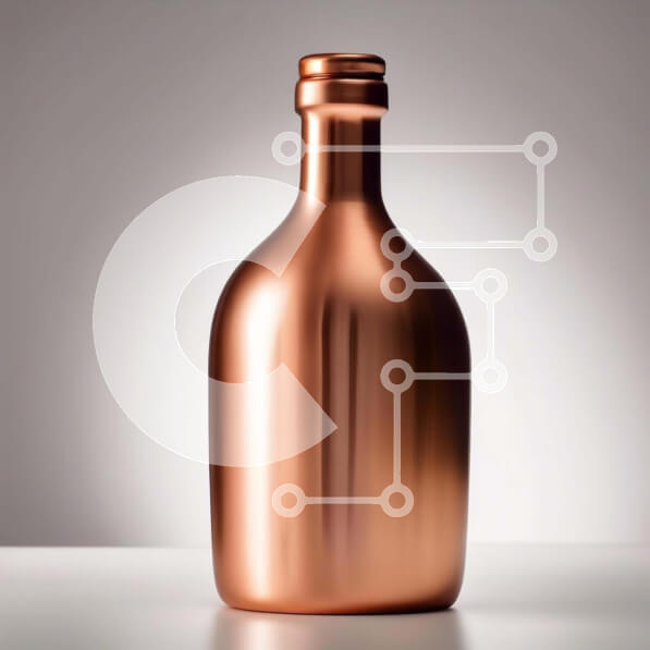 Intra Συλλεκτικό Ξύλινο Παζλ Plywood  4mm - Χάλκινο μπουκάλι σε λευκό τραπέζι Σε Ξύλινο Κουτί - Διαστάσεις: 10x10 cm – 25 κομμάτια