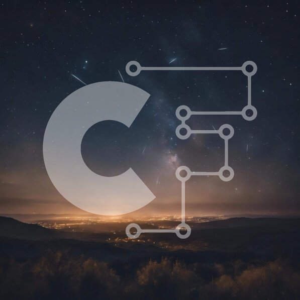 Intra Συλλεκτικό Ξύλινο Παζλ Plywood  4mm - Έναστρος νυχτερινός ουρανός με Shooting Stars και City Lights Σε Ξύλινο Κουτί - Διαστάσεις: 10x10 cm – 25 κομμάτια