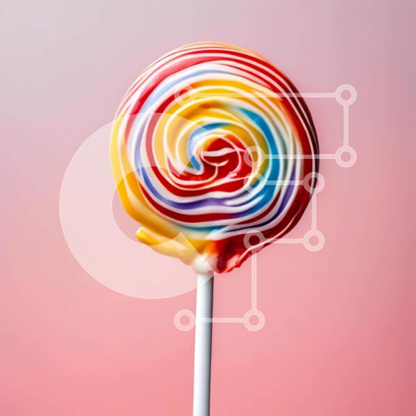 Σετ των 2 Intra Συλλεκτικό Ξύλινο Παζλ Plywood  4mm - Πολύχρωμο γλειφιτζούρι σε ροζ φόντο Σε Ξύλινο Κουτί - Διαστάσεις: 10x10 cm – 25 κομμάτια