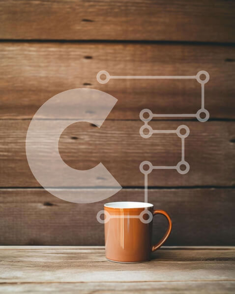 Σετ των 2 Intra Συλλεκτικό Ξύλινο Παζλ Plywood  4mm - Ευέλικτη κούπα καφέ πορτοκαλί Σε Ξύλινο Κουτί - Διαστάσεις: 10x10 cm – 25 κομμάτια