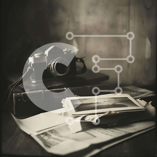 Intra Συλλεκτικό Ξύλινο Παζλ Plywood  4mm - Ρύθμιση vintage κάμερας και φωτογραφίας Σε Ξύλινο Κουτί - Διαστάσεις: 10x10 cm – 25 κομμάτια