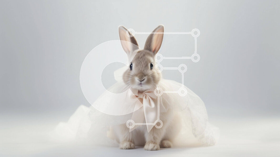 Σετ των 2 Intra Συλλεκτικό Ξύλινο Παζλ Plywood  4mm - Κουνέλι με κομψό λευκό φόρεμα Σε Ξύλινο Κουτί - Διαστάσεις: 10x10 cm – 25 κομμάτια