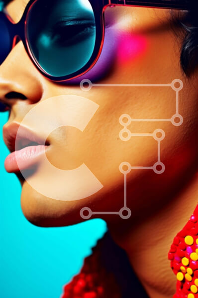 Intra Συλλεκτικό Ξύλινο Παζλ Plywood  4mm - Κομψός άντρας με πολύχρωμα γυαλιά ηλίου και κοσμήματα με χάντρες Σε Ξύλινο Κουτί - Διαστάσεις Puzzle: 10x10 cm – 25 κομμάτια