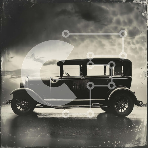 Intra Συλλεκτικό Ξύλινο Παζλ Plywood  4mm - Vintage αυτοκίνητο αντίκες στη βροχή Σε Ξύλινο Κουτί - Διαστάσεις Puzzle: 10x10 cm – 25 κομμάτια