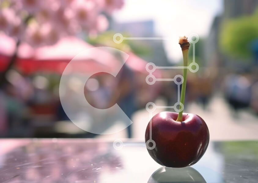 Σετ των 2 Intra Συλλεκτικό Ξύλινο Παζλ Plywood  4mm - Φρέσκο ​​άγουρο κεράσι σε γυάλινο τραπέζι με ανθρώπους Σε Ξύλινο Κουτί - Διαστάσεις: 10x10 cm – 25 κομμάτια