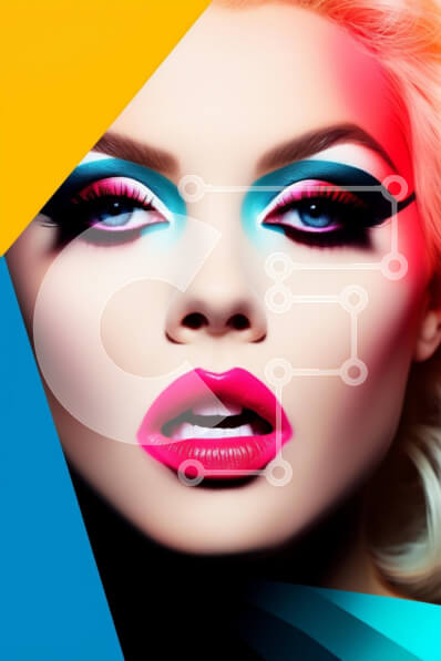 Intra Συλλεκτικό Ξύλινο Παζλ Plywood  4mm - Γυναίκα με πολύχρωμο μακιγιάζ και σκιά ματιών Σε Ξύλινο Κουτί - Διαστάσεις Puzzle: 10x10 cm – 25 κομμάτια