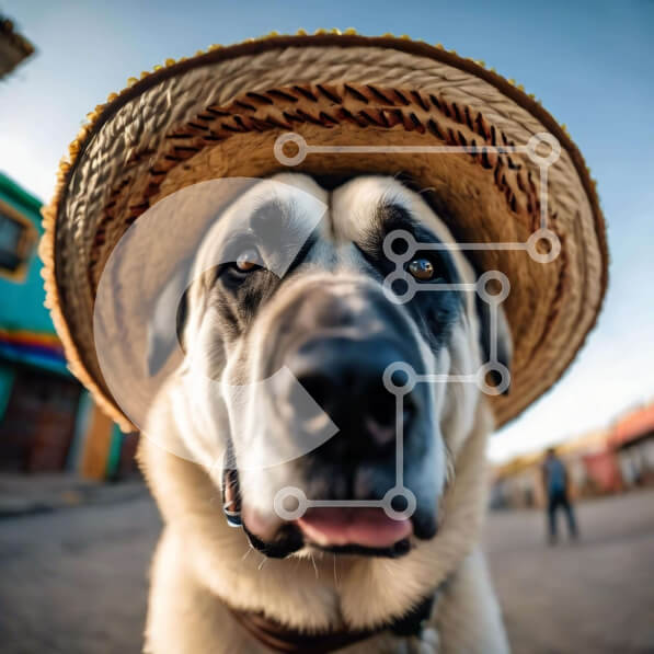 Intra Συλλεκτικό Ξύλινο Παζλ Plywood  4mm - Λευκός σκύλος με ψάθινο καπέλο Σε Ξύλινο Κουτί - Διαστάσεις: 10x10 cm – 25 κομμάτια