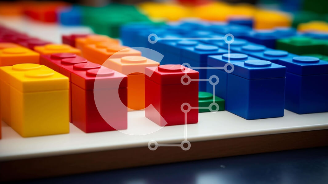 Intra Συλλεκτικό Ξύλινο Παζλ Plywood  4mm - Πολύχρωμη οθόνη Lego Blocks Σε Ξύλινο Κουτί - Διαστάσεις: 10x10 cm – 25 κομμάτια