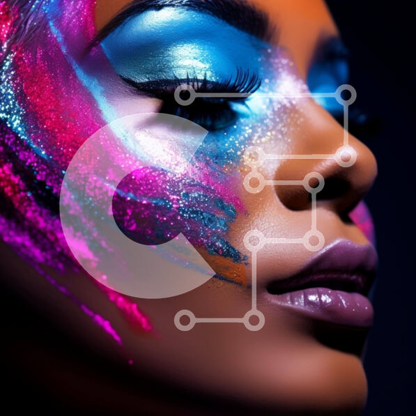 Σετ των 2 Intra Συλλεκτικό Ξύλινο Παζλ Plywood  4mm - Γυναίκα με έντονο χρώμα προσώπου και αστραφτερό μακιγιάζ Σε Ξύλινο Κουτί - Διαστάσεις: 10x10 cm – 25 κομμάτια