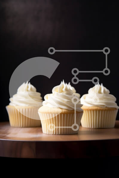 Σετ των 2 Intra Συλλεκτικό Ξύλινο Παζλ Plywood  4mm - Πέντε Cupcakes με Λευκό Πάγωμα σε ξύλινο πιάτο Σε Ξύλινο Κουτί - Διαστάσεις: 10x10 cm – 25 κομμάτια