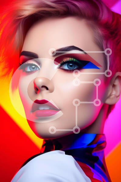 Intra Συλλεκτικό Ξύλινο Παζλ Plywood  4mm - Πολύχρωμο μακιγιάζ και πορτρέτο μόδας Σε Ξύλινο Κουτί - Διαστάσεις Puzzle: 10x10 cm – 25 κομμάτια