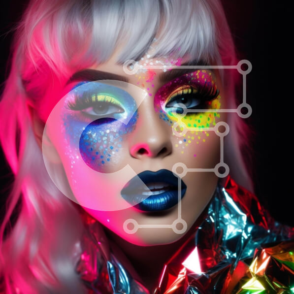 Σετ των 2 Intra Συλλεκτικό Ξύλινο Παζλ Plywood  4mm - Γυναίκα με έντονο μακιγιάζ και λαμπερό μεταλλικό ντύσιμο Σε Ξύλινο Κουτί - Διαστάσεις: 10x10 cm – 25 κομμάτια