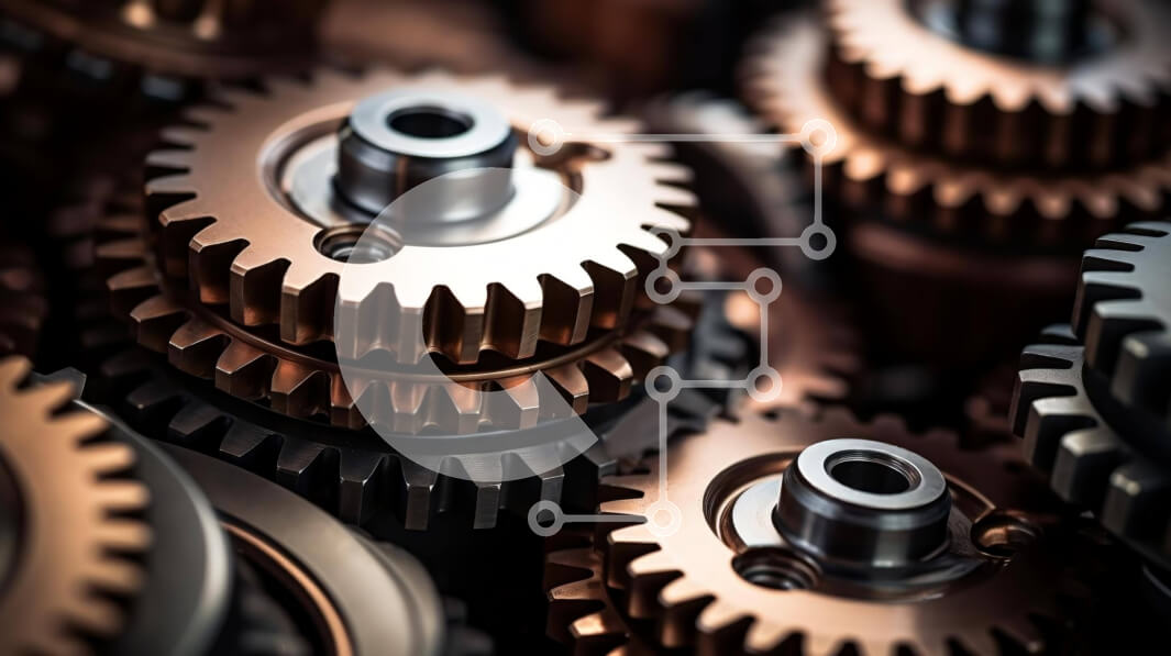 Intra Συλλεκτικό Ξύλινο Παζλ Plywood  4mm - Μεταλλικά Γρανάζια και Βιομηχανικός Εξοπλισμός Σε Ξύλινο Κουτί - Διαστάσεις Puzzle: 10x10 cm – 25 κομμάτια