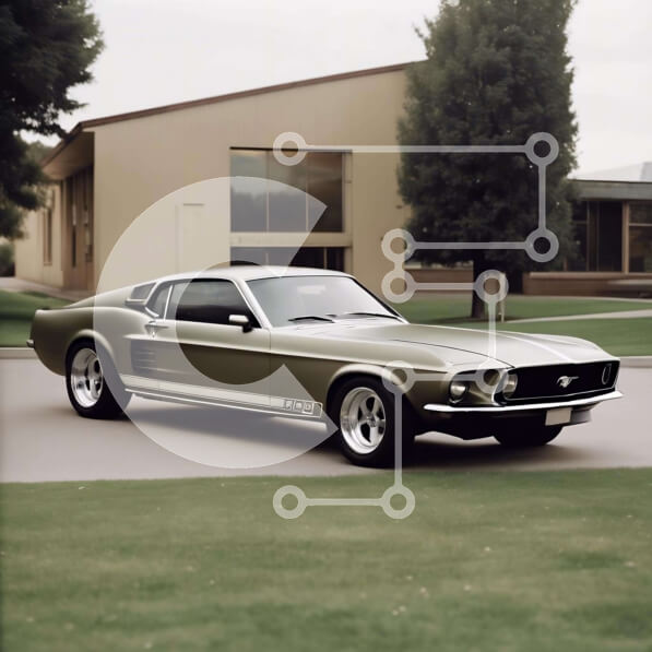 Intra Συλλεκτικό Ξύλινο Παζλ Plywood  4mm - Vintage αυτοκίνητο σταθμευμένο μπροστά από το κτίριο Σε Ξύλινο Κουτί - Διαστάσεις Puzzle: 10x10 cm – 25 κομμάτια