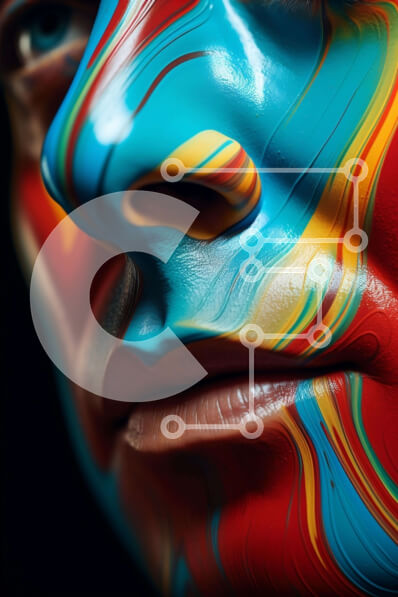 Intra Συλλεκτικό Ξύλινο Παζλ Plywood  4mm - Πρόσωπο με πολύχρωμο ζωγραφισμένο πρόσωπο Σε Ξύλινο Κουτί - Διαστάσεις Puzzle: 10x10 cm – 25 κομμάτια