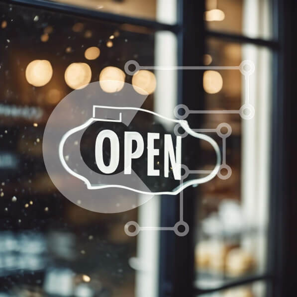 Intra Συλλεκτικό Ξύλινο Παζλ Plywood  4mm - Ανοιχτή πινακίδα σε γυάλινο παράθυρο με είδη διατροφής Σε Ξύλινο Κουτί - Διαστάσεις Puzzle: 10x10 cm – 25 κομμάτια