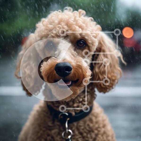 Intra Συλλεκτικό Ξύλινο Παζλ Plywood  4mm - Καφέ σκυλάκι κανίς στη βροχή με πορτοκαλί γιακά Σε Ξύλινο Κουτί - Διαστάσεις: 10x10 cm – 25 κομμάτια