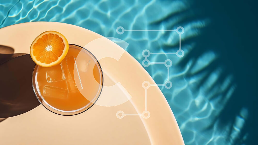 Σετ των 2 Intra Συλλεκτικό Ξύλινο Παζλ Plywood  4mm - Ποτήρι χυμό πορτοκαλιού δίπλα στην πισίνα Σε Ξύλινο Κουτί - Διαστάσεις: 10x10 cm – 25 κομμάτια