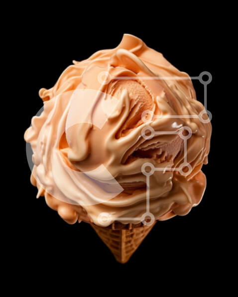 Σετ των 2 Intra Συλλεκτικό Ξύλινο Παζλ Plywood  4mm - Παγωτό χωνάκι με πορτοκαλί γλάσο σε μαύρο φόντο Σε Ξύλινο Κουτί - Διαστάσεις: 10x10 cm – 25 κομμάτια