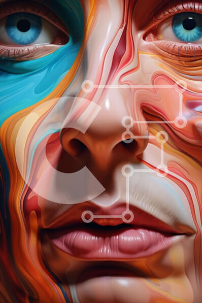 Intra Συλλεκτικό Ξύλινο Παζλ Plywood  4mm - Πολύχρωμο ζωγραφισμένο γυναικείο πρόσωπο Σε Ξύλινο Κουτί - Διαστάσεις Puzzle: 10x10 cm – 25 κομμάτια