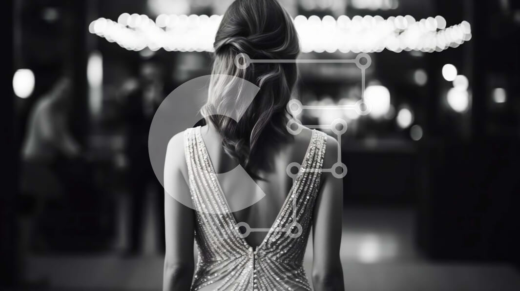 Σετ των 2 Intra Συλλεκτικό Ξύλινο Παζλ Plywood  4mm - Κομψή γυναίκα με πούλιες φόρεμα - ασπρόμαυρη εικόνα Σε Ξύλινο Κουτί - Διαστάσεις: 10x10 cm – 25 κομμάτια