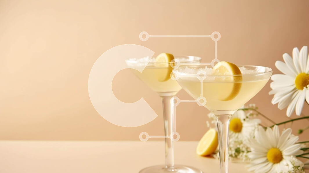 Σετ των 2 Intra Συλλεκτικό Ξύλινο Παζλ Plywood  4mm - Ποτήρια Martini με λεμονιές και μαργαρίτες Σε Ξύλινο Κουτί - Διαστάσεις: 10x10 cm – 25 κομμάτια