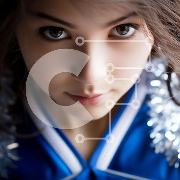 Intra Συλλεκτικό Ξύλινο Παζλ Plywood  4mm - Νεαρή γυναίκα με μπλε στολή μαζορέτα Σε Ξύλινο Κουτί - Διαστάσεις Puzzle: 10x10 cm – 25 κομμάτια