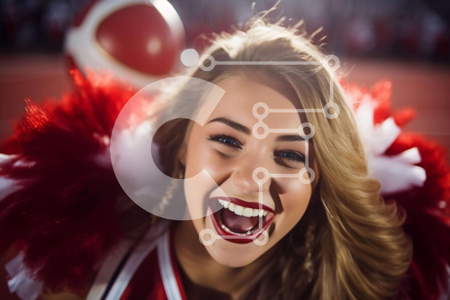 Intra Συλλεκτικό Ξύλινο Παζλ Plywood  4mm - Μαζορέτα με κόκκινη και λευκή στολή γιορτάζει Σε Ξύλινο Κουτί - Διαστάσεις Puzzle: 10x10 cm – 25 κομμάτια