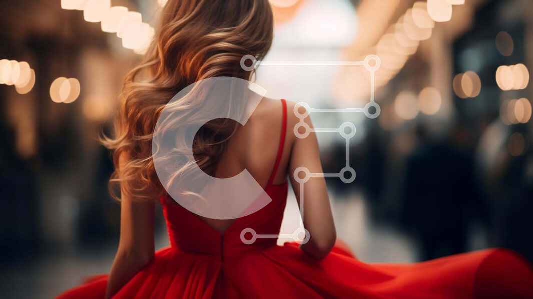 Intra Συλλεκτικό Ξύλινο Παζλ Plywood  4mm - Κομψή γυναίκα με κόκκινο φόρεμα που περπατά Σε Ξύλινο Κουτί - Διαστάσεις Puzzle: 10x10 cm – 25 κομμάτια