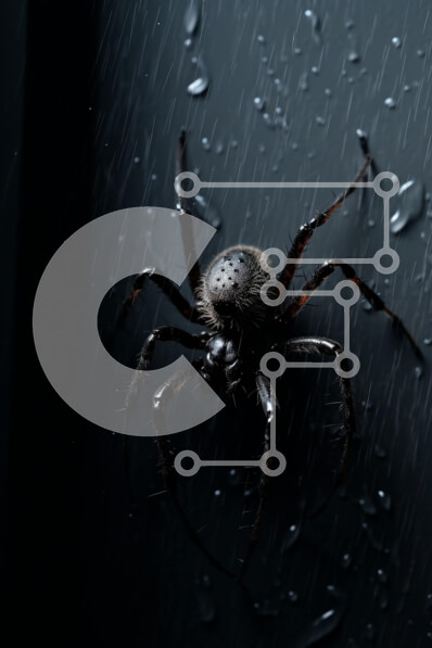 Σετ των 2 Intra Συλλεκτικό Ξύλινο Παζλ Plywood  4mm - Μαύρη αράχνη στο βροχερό παράθυρο Σε Ξύλινο Κουτί - Διαστάσεις: 10x10 cm – 25 κομμάτια